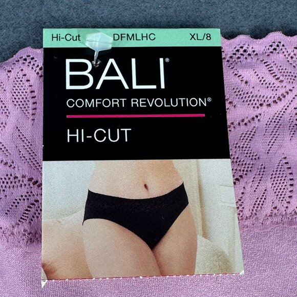 Bali Women's Size XL 8 Hi Cut Lace Waistband Comfort Revolution Pink New - Picture 4 of 9